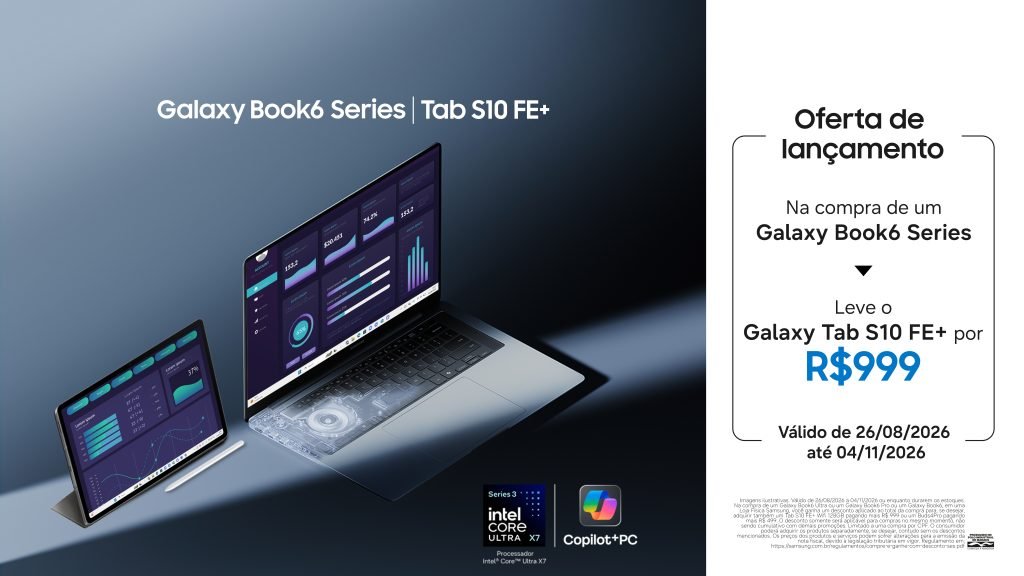 Foto ilustra as condições especiais de compra para a Galaxy Book6 series