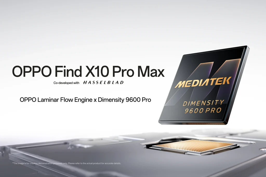 Header do post sobre o Mediaket Dimensity 9600 Pro equipando o OPPO Find X10 Pro Max.